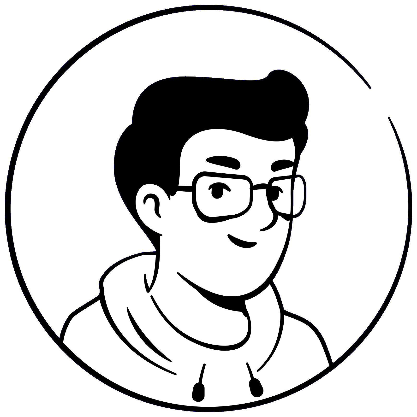 Illustrated portrait of Ben, the graduate student persona at the center of this study